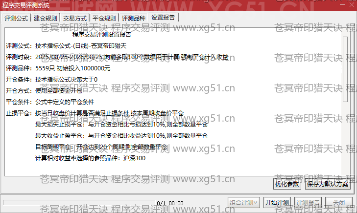 苍冥帝印猎天诀指标程序交易评测结果