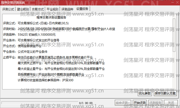 剑荡星河指标程序交易评测结果